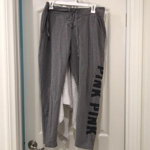 Pink gray sweat pants